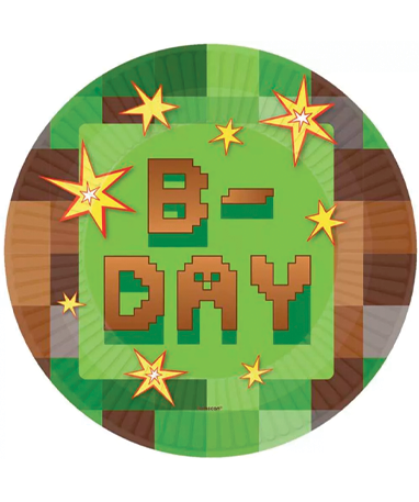 Minecraft Paptallerkner - fødselsdagspynt
