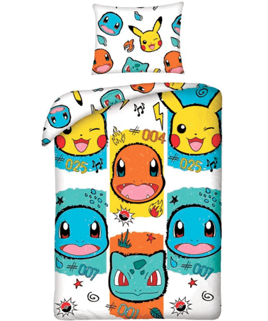 Pokémon sengetøj - Pikachu, charmander, squirtle