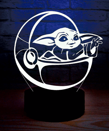 Billede af Baby Yoda 3D lampe - The Mandalorian