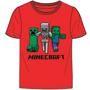 Minecraft rød t-shirt til børn (6-12 år)