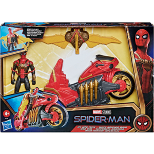 Spiderman figur med motorcykel