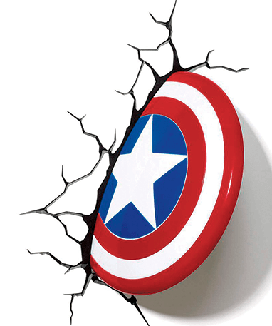 Billede af Captain America skjold 3D LED lampe - Marvel