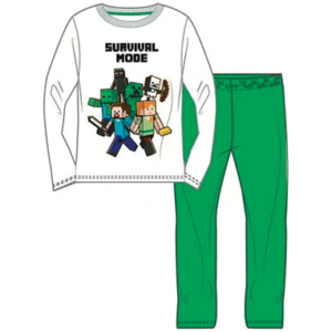 Minecraft langærmet pyjamas sæt - Hvid