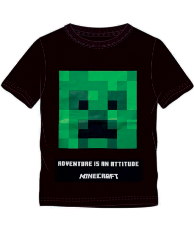 Minecraft Sort Creeper t-shirt til børn (6-12 år)