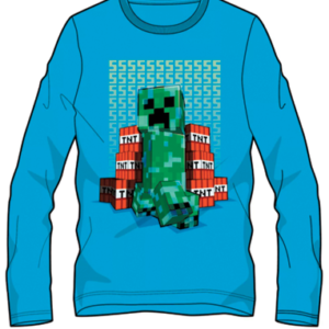 Minecraft blå TnT creeper langærmet t-shirt