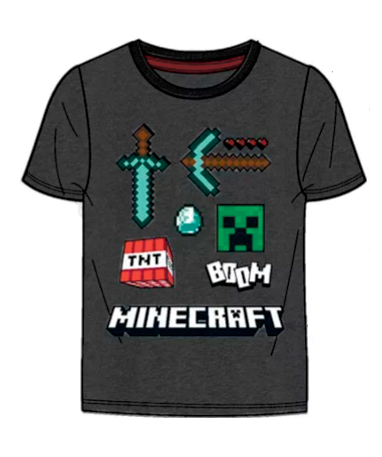 Minecraft mørk t-shirt til børn
