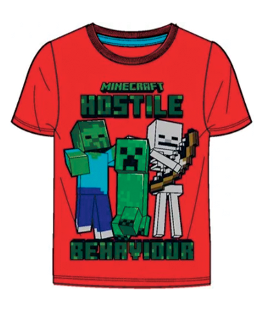 Minecraft rød t-shirt - Hostile Behaviour