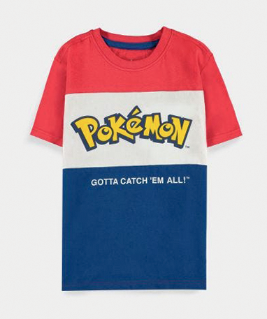 Pokemon t-shirt til børn - Rød, hvid & blå (6-12 år)【1-2 fragt】