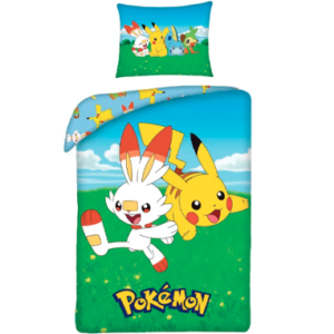 Pokemon sengetøj - Scorbunny & Pikachu