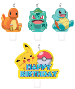 Pokemon stearinslys - 4 stk