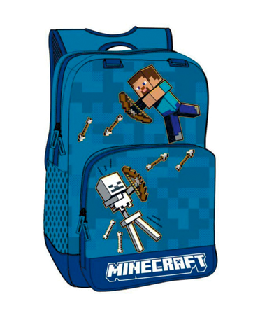 6: Minecraft Steve & skelet lille skoletaske