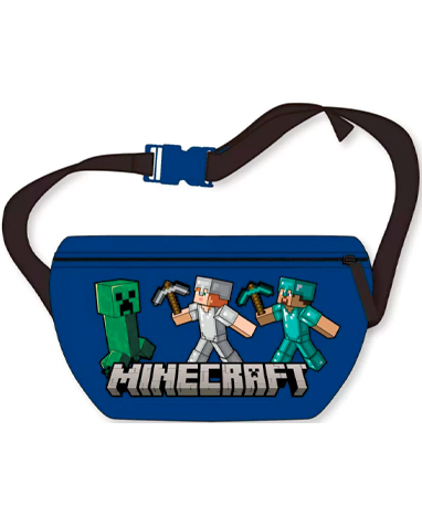 Minecraft blå bæltetaske