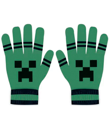 Billede af Minecraft creeper handsker - vanter til børn