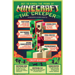 Minecraft creeper plakat - 61x91cm