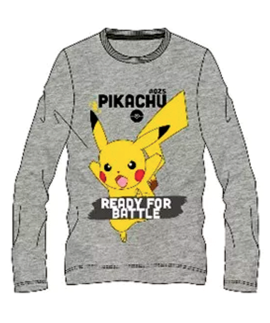 Pokemon grå langærmet t-shirt (8-14 år)