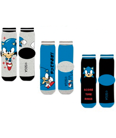 Se Sonic the hedgehog strømper - 3 pak hos MerchShark