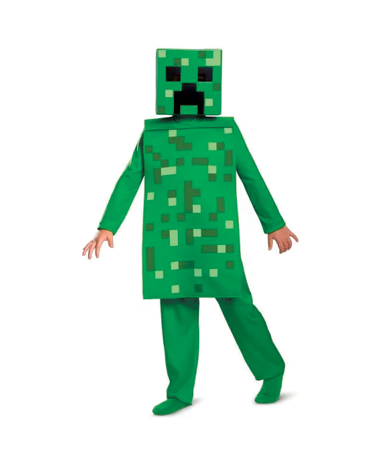 Se Minecraft Creeper kostume - 4-6 & 7-8 år hos MerchShark