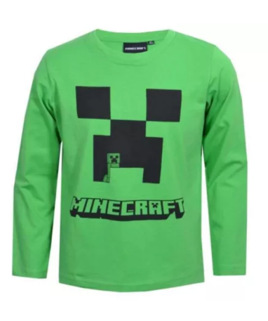 7: Minecraft langærmet Creeper t-shirt til børn (6-12 år)