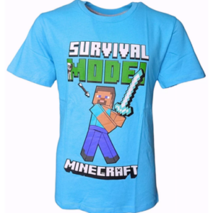 Minecraft lyseblå t-shirt
