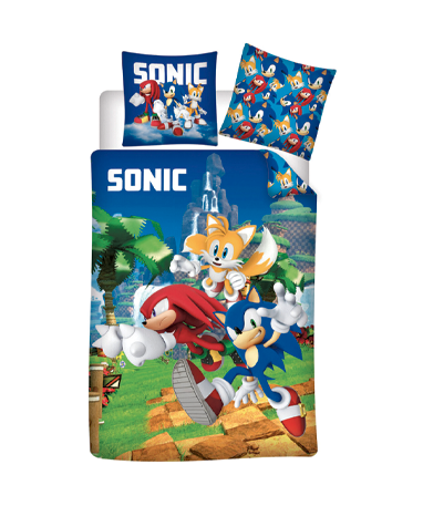 Se Sonic sengetøj - 3 karakter - 140x200cm hos MerchShark