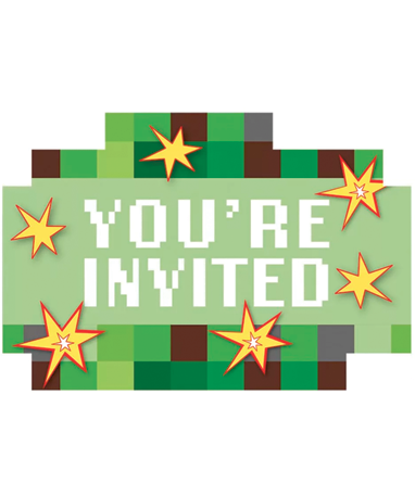 Minecraft invitationskort - Fødselsdag