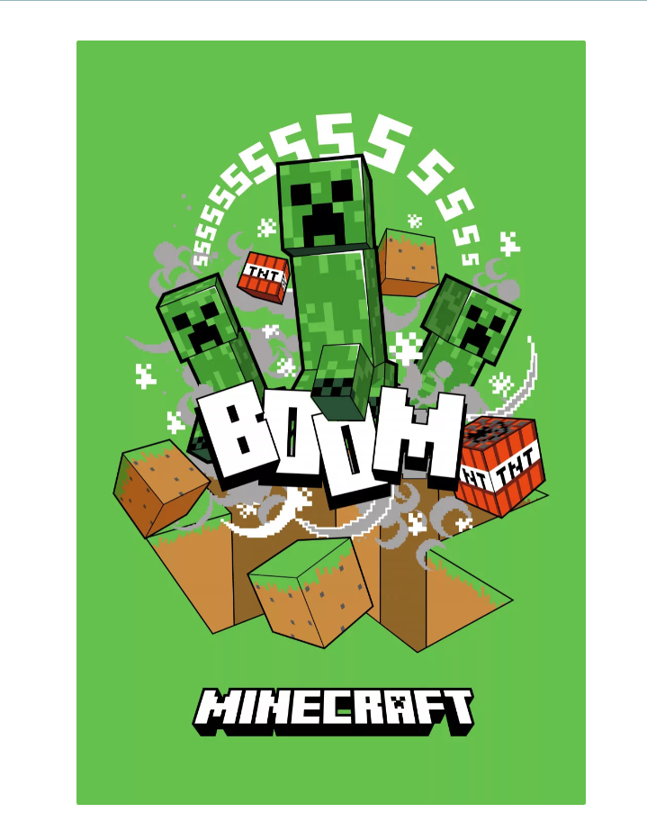 5: Minecraft Creeper Boom tæppe 100x150cm