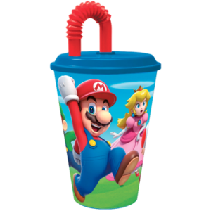 Super Mario krus med sugerør - 430ml