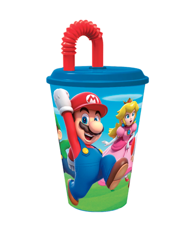 Super Mario krus med sugerør - 430ml