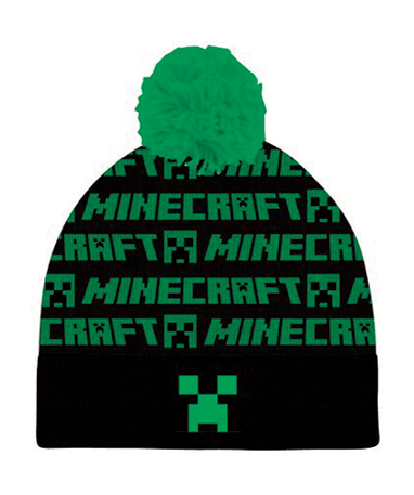 Minecraft creeper hue sort & grøn (54-56 str.)