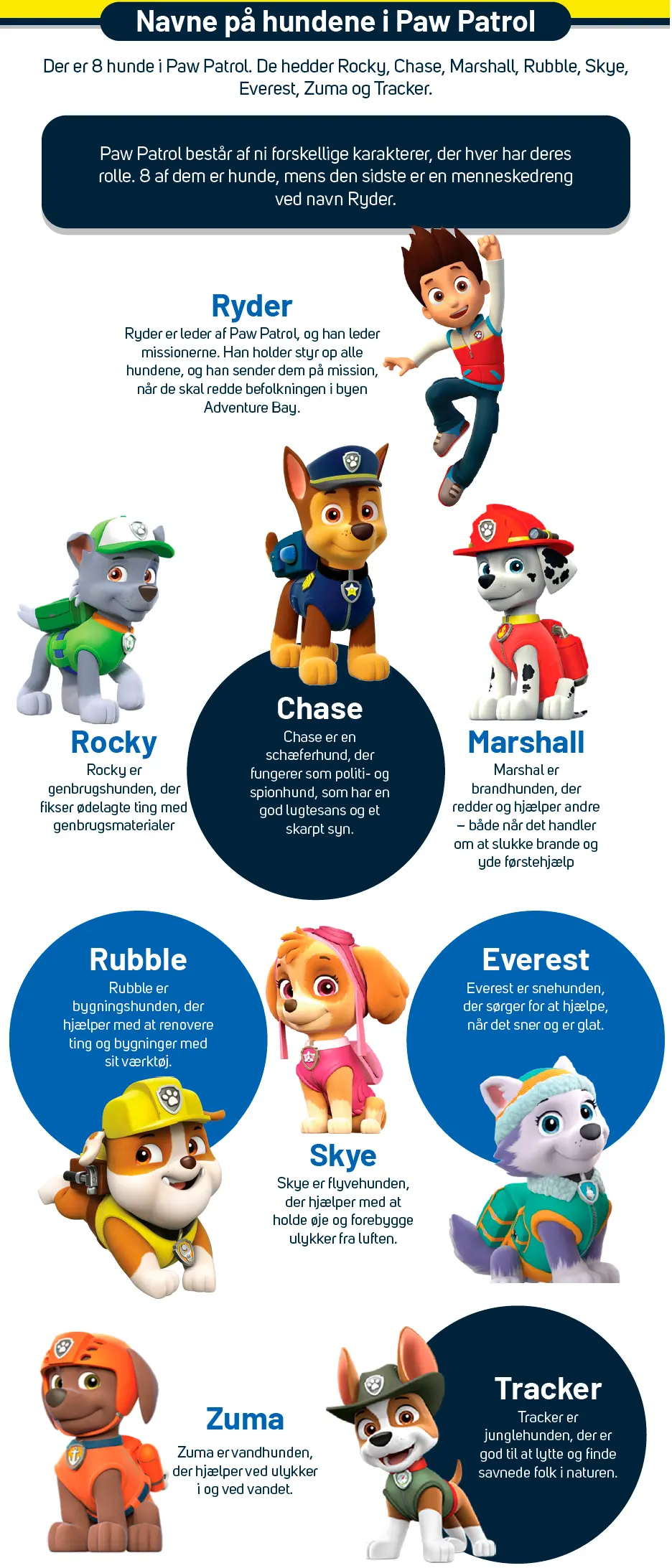Paw Patrol Navne P Hovedkaraktererne 2026