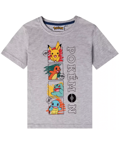 Pokemon grå t-shirt til børn - 5-12 år