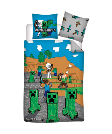 Minecraft sengetøj til børn - 140x200cm - Blockey