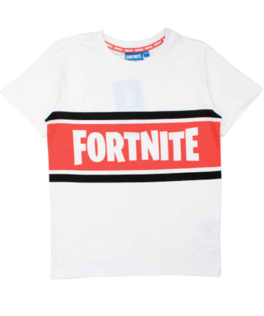 Fortnite t-shirt til børn - Hvid, Rød & Sort (10-16 år)