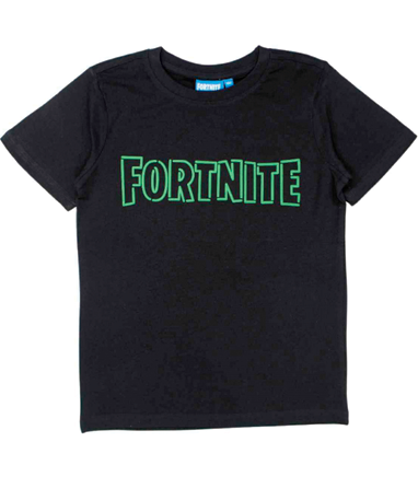 Billede af Fortnite t-shirt til børn - Sort & Grøn (10-16 år)