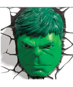 Hulk hoved lampe - Marvel