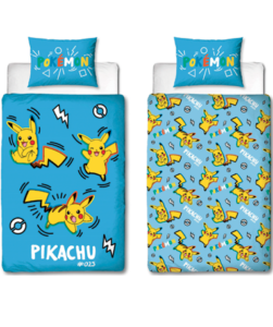 Pokemon sengetøj - Lyseblå med Pikachu