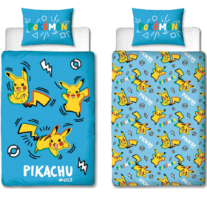 Pokemon sengetøj - Lyseblå med Pikachu