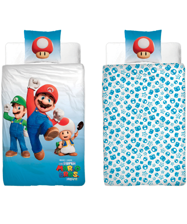 Super Mario sengetøj - Mario, Luigi, Mushroom