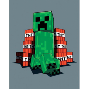 Minecraft Creeper tæppe - TNT 100x150cm