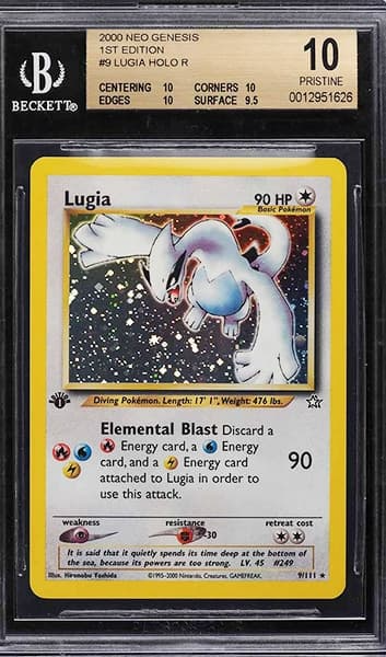 07. Lugia 1st Edition Neo Genesis - Verdens dyreste Pokemon kort