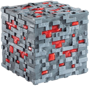 Minecraft Replika Lysende Redstone - 10 cm
