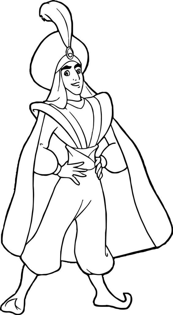 Aladin tegning farvelægning Prins