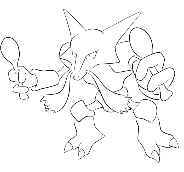 Click to print Alakazam tegning: farvelægning