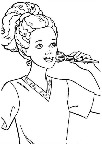 Barbie lægger makeup farvelægning