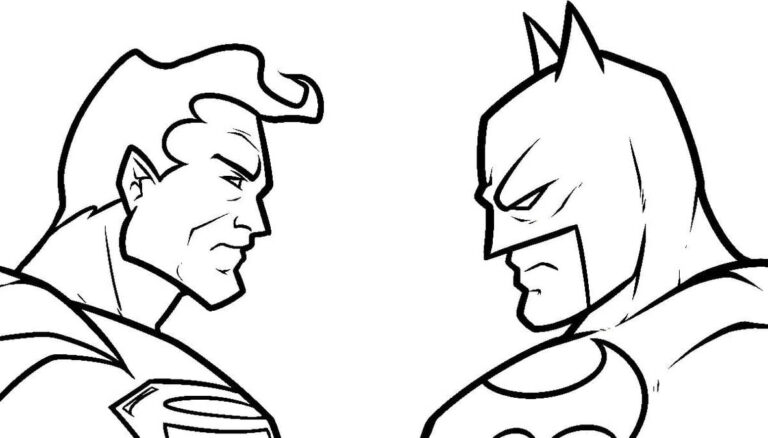 Klik her for print Batman vs Superman tegninger: farvelægning