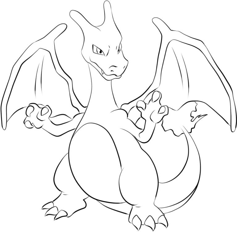 Click to print Charizard tegning: farvelægning