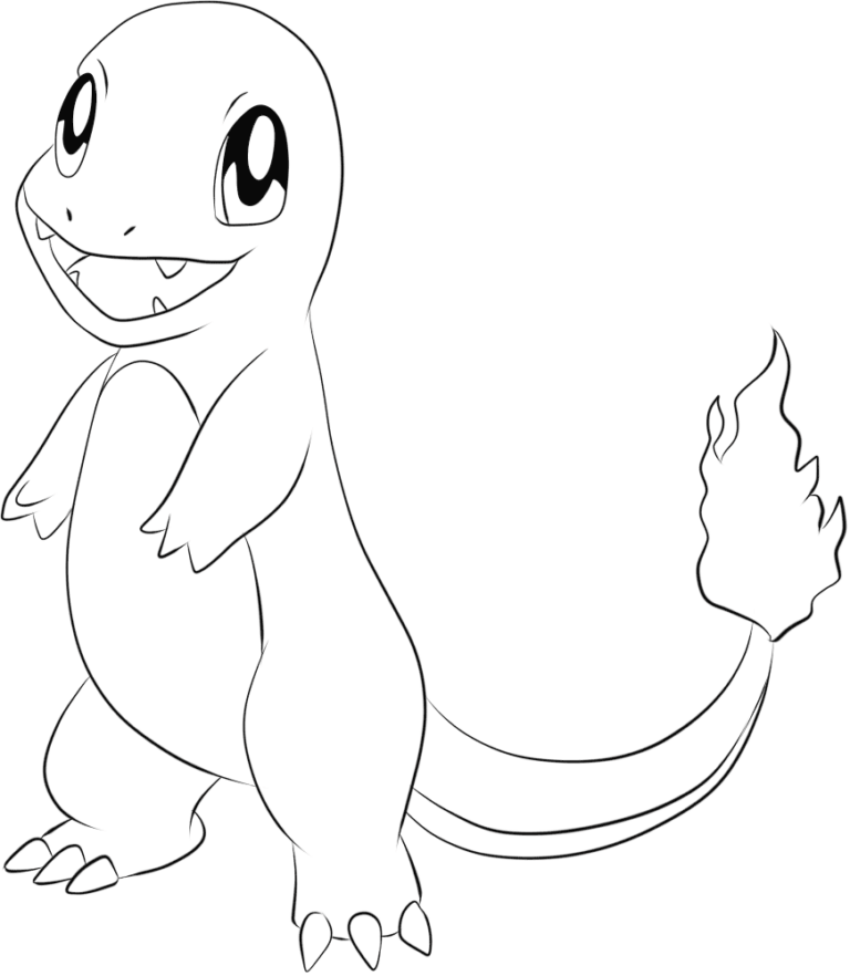 Click to print Charmander tegning: farvelægning