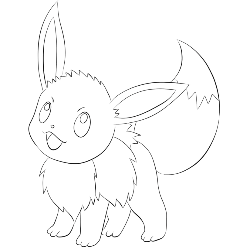 Eevee tegning: farvelægning