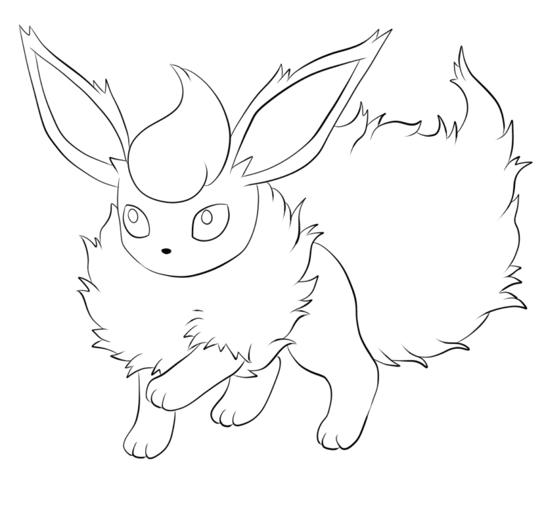 Click to print Flareon tegning: farvelægning