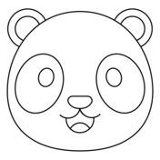 Glad panda ansigt - farvelægning